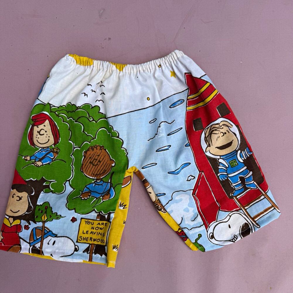 Handmade Toddler Pants with Vintage Peanuts bed sheets